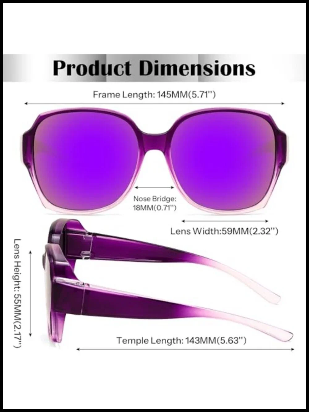 Oversized Polarized Sunglasses Fit Over Glasses